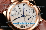 Cartier Ballon Bleu De Medium Chrono Miyota Quartz Rose Gold Case with White Dial and Black Roman Numeral Markers