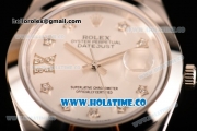 Rolex Datejust II Asia 2813 Automatic Steel Case/Bracelet with White Dial and Diamonds Markers