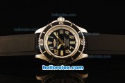 Breitling SuperOcean Swiss ETA 2836 Automatic Steel Case with Black Dial and Black Rubber Strap