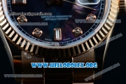Rolex Day-Date Swiss ETA 2836 Automatic 18K Rose Gold Case with Blue Dial Diamonds Markers and 18K Rose Gold Bracelet (BP)