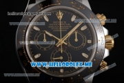 Rolex Daytona Clone Rolex 4130 Automatic Steel Case with Black Dial Two Tone Bracelet Stick Markers (EF)-1:1 Original