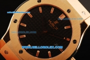 Hublot Classic Fusion Swiss ETA 2824 Automatic Movement Rose Gold Case with Rose Gold Bezel and Black Rubber Strap