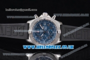 Breitling Avenger Seawolf Chrono Miyota OS10 Quartz Steel Case with Blue Dial Black Rubber Strap and Arabic Number Markers