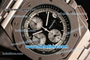 Audemars Piguet Royal Oak Offshore Chronograph Miyota OS10 Quartz Full Steel with Stick Markers and Black Dial