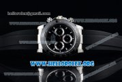 Rolex Daytona Chrono Clone Rolex 4130 Automatic Steel Case with Black Dial Ceramic Bezel and Black Rubber Strap - 1:1 Original (EF)