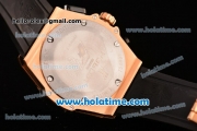 Hublot King Power F1 Limited Edition Chronograph Miyota Quartz Movement Rose Gold Case with Black Dial and Black Rubber Strap