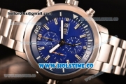 IWC Aquatimer Chronograph Miyota Quartz Full Steel with Blue Dial and Stick Markers