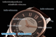 Mido Baroncelli II Swiss ETA 2824 Automatic Two Tone Case with Brown Leather Strap and Black Dial