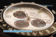 Rolex Daytona Chronograph Swiss Valjoux 7750 Automatic Movement PVD Case with White Arabic Numerals and PVD Strap