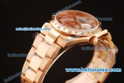 Rolex Datejust Asia 2813 Automatic Full Rose Gold with Diamond Bezel and MOP Dial-Rose Gold Markers