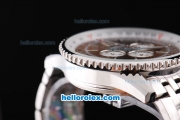 Breitling Navitimer Chronograph Quartz Movement Silver Case with Brown Dial and SS Strap-Stick Markers