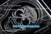 Bell & Ross BR 01 Burning Skull Asia Automatic Steel Case with Skull Dial and Black Leather Strap - 1:1 Original(AAAF)