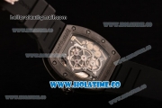 Richard Mille Jean Todt Limited Edition RM 036 Asia Seagull SH Automatic Carbon Fiber Case with Skelton Dial White Markers and Black Rubber Strap