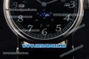 Patek Philippe Grand Complications Asia ST25 Automatic Steel Case with Black Dial and Black Leather Strap Arabic Numeral Markers