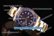 Rolex Submariner Miyota 9015 Automatic Yellow Gold/Steel Case with Blue Dial and White Dot Markers (BP)