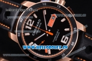 Chopard Mille Miglia GTS Power Control Miyota OS2035 Quartz Rose Gold Case Black Dial Black Leather Strap and Arabic Number/Stick Markers