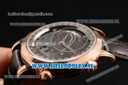 Patek Philippe Grand Complication Rose Gold Case 9015 Auto with Black Dial and Black Leather Strap