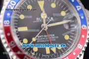 Rolex GMT-Master Asia 2813 Automatic Steel Case with Black Dial Black/Grey Nylon Strap and Red/Blue Bezel