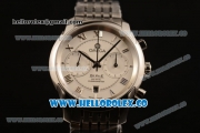 Omega De Ville Co-Axial Chrono Clone Omega 9300 Automatic Steel Case with White Dial and Steel Bracelet - (EF)