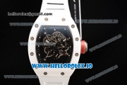 Richard Mille RM 055 Bubba Watson 9015 Automatic Ceramic Case with Black Dial Dots Markers and Rubber Strap