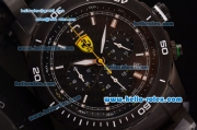 Ferrari Chronograph Miyota OS20 Quartz PVD Case with White Markers Black Dial and PVD Strap