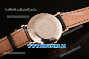 Patek Philippe Calatrava Miyota Quartz Rose Gold Case with Black Dial and Roman Numeral Markers