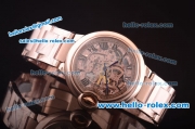 Cartier Ballon Bleu De Automatic Full Rose Gold with Skeleton Dial and Roman Markers