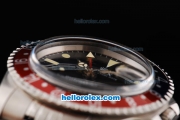 Rolex GMT Master Oyster Perpetual Automatic Movement ETA Case with Blue/Red Bezel-Yellow Markers and Black Dial