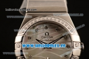 Omega Constellation Ladies Japanese Miyota OS20 Quartz Steel Case with MOP Dial Diamond Markers Diamond Bezel and Steel Bracelet (AAAF)