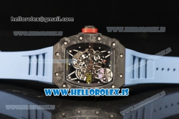 Richard Mille RM35-02 Carbon Fiber With Miyota 9015 Movement 1:1 Clone Blue Rubber