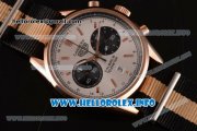 Tag Heuer Carrera Calibre 18 Miyota Quartz Rose Gold Case with White Dial Stick Markers and Yellow/Black Nylon Strap