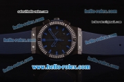 Hublot Classic Fusion Chronograph Miyota Quartz PVD Case with Diamond Bezel and Black Dial - 7750 Coating