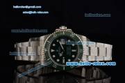 Rolex Submariner Rolex 3135 Automatic Stainless Steel Case with Stainless Steel Strap and Green Dial Stick Markers - 1: 1 Original (LF)