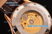 Patek Philippe Calatrava Swiss ETA 2824 Automatic Rose Gold Case with Brown Leather Strap and White Dial Roman Markers