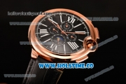 Cartier Ballon Bleu De 44MM Asia Automatic Rose Gold Case with Black Dial and White Roman Numeral Markers