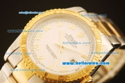 Rolex Datejust Automatic Two Tone with Gold Bezel,White Dial and Gold Roman Marking