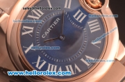 Cartier Ballon Bleu De Cartier Swiss ETA Quartz Full Rose Gold with Blue Dial and Roman Markers