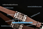 Patek Philippe Twenty-4 Swiss Quartz Steel Case with Brown Leather Strap and Diamond/MOP Dial