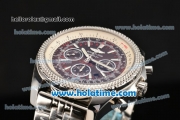 Breitling For Bentley Asia Valjoux 7750 Automatic Movement White Bezel with Brown Dial and SS Strap