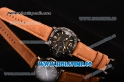 Panerai Luminor GMT PAM 029 B Asia Automatic PVD Case with Black Dial Brwon Leather Strap with Stick/Arabic Numeral Markers