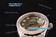 Rolex Datejust Lady 2813 Automatic Steel Case with Grey MOP Dial Diamond Markers and Diamond Bezel ETA Coating