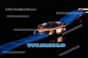 Cartier Rotonde Second Time Zone Day/Night Asia Manual Winding Steel Case with Blue Dial and White Roman Numeral Markers