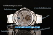 Cartier Calibre De Swiss Tourbillon Manual Winding Steel Case/Strap with Grey Dial and Black Markers