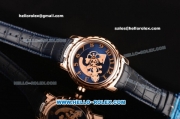 Ulysse Nardin Freak Asia ST22 Automatic Rose Gold Case with Black Dial Numeral Markers and Blue Leather Strap - 7750 Coating