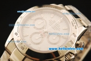 Rolex Daytona Swiss Valjoux 7750 Automatic Movement Full Steel with White Dial and White Stick Markers