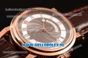 Breguet Marine Big Date Clone Breguet Automatic Rose Gold Case with Brown Dial and Brown Leather Strap