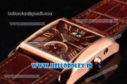 Cartier Tank MC Asia ST16 Automatic Rose Gold Case with Brown Dial and Roman Numeral Markers - ETA Coating