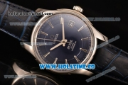 Omega De Ville Hour Vision Clone Omega 8500 Automatic Steel Case with Blue Dial and Silver Stick Markers (KW)