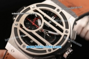 Hublot Chukker Bang Chrono Swiss Valjoux 7750-DD Automatic Steel Case with Black Dial and Brown Leather Strap