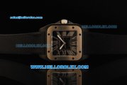 Cartier Santos 100 Swiss ETA 2824 Automatic Movement PVD Case with Black Dial and Steel Bezel